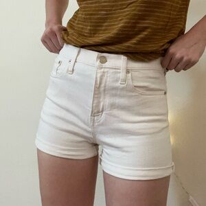 Madewell white denim shorts